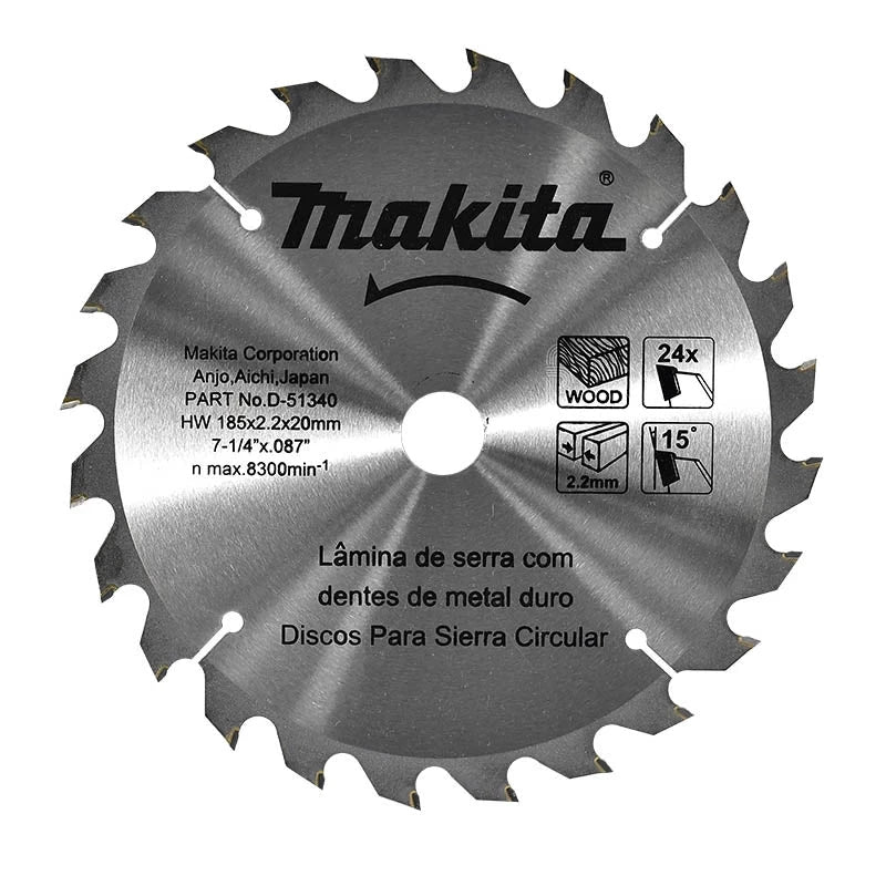 Disco de sierra 7-1/4 X 40 TPI P/MADERA Makita D-51356