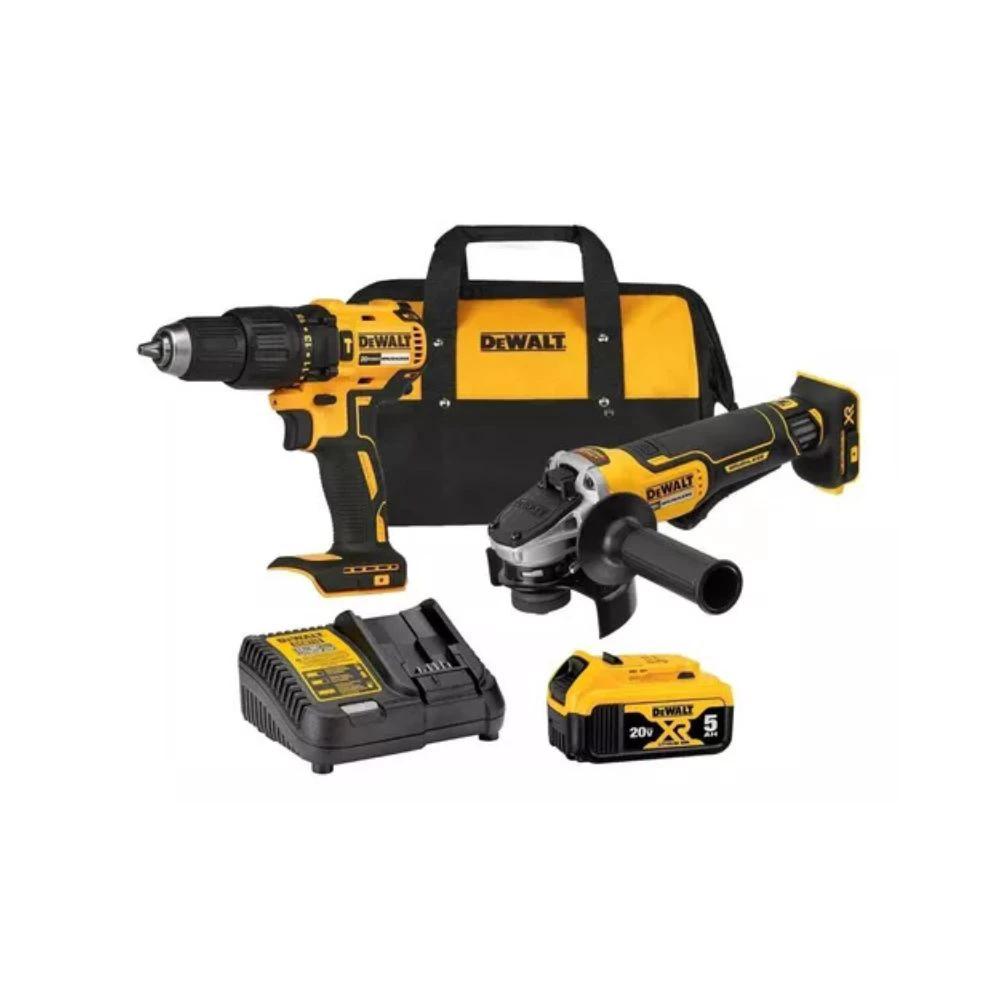 Combo Taladro Percutor/Atornillador 1/2" + Esmeriladora Angular 4-1/2 DeWalt DCK248P1-B3