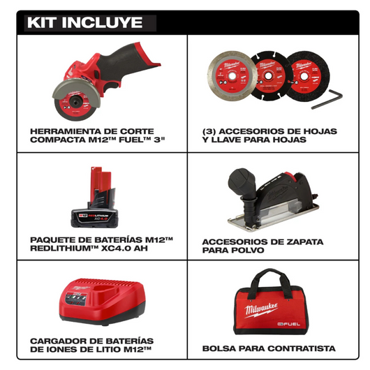 Mini esmeril compacta 3 pulgadas Milwaukee M12™ fuel™ 2522-20