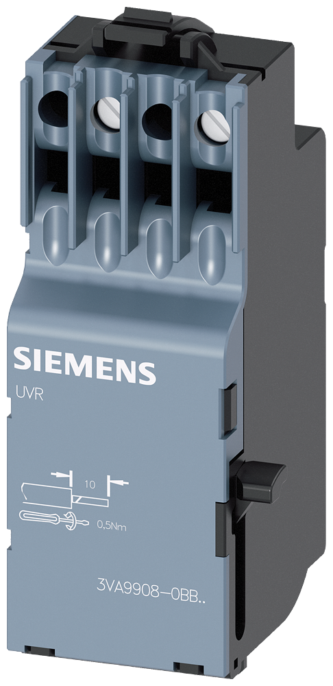 Disparador de mínima tensión Siemens 3VA9908-0BB11 gris azulado