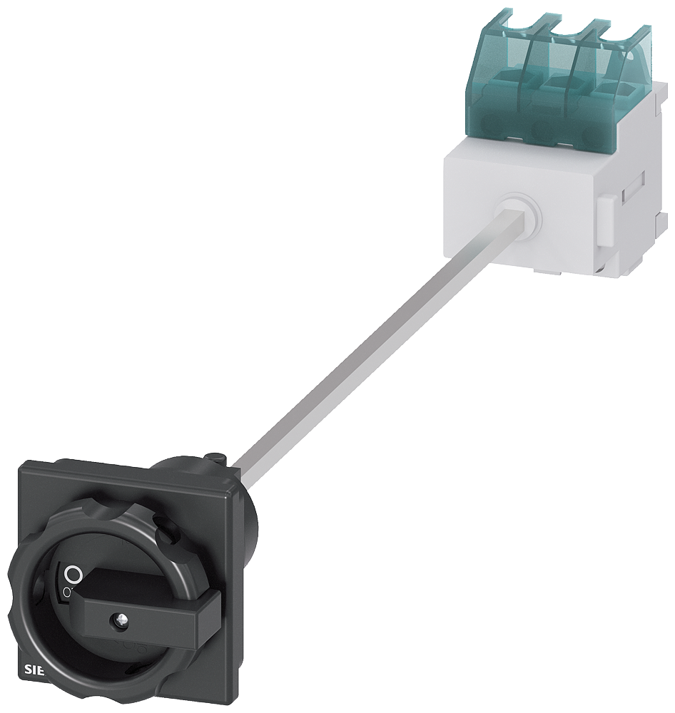 interruptor giratorio Siemens 3LD2213-0TK51 SENTRON para panel eléctrico con bloque de terminales verde