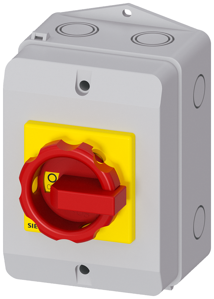 Interruptor giratorio rojo Siemens 3LD2064-0TB53 vista del producto