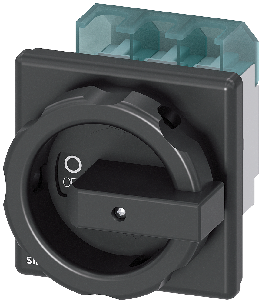 Conmutador giratorio Siemens 3LD2504-0TK51 SENTRON negro panel frontal