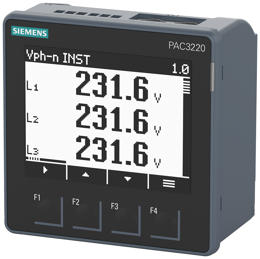 Distribución Siemens 7KM3220-1BA01-1EA0 SENTRON PAC3220 LCD 96×96 mm vista del producto