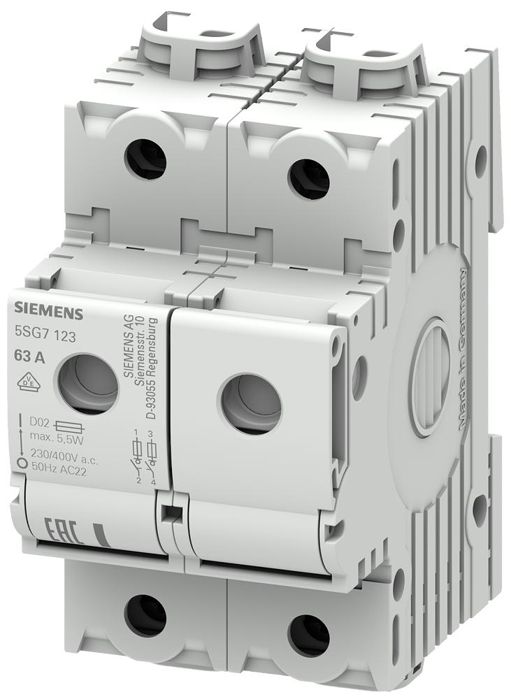 Disyuntor MINIZED Siemens 5SG7123, par de módulos, blanco