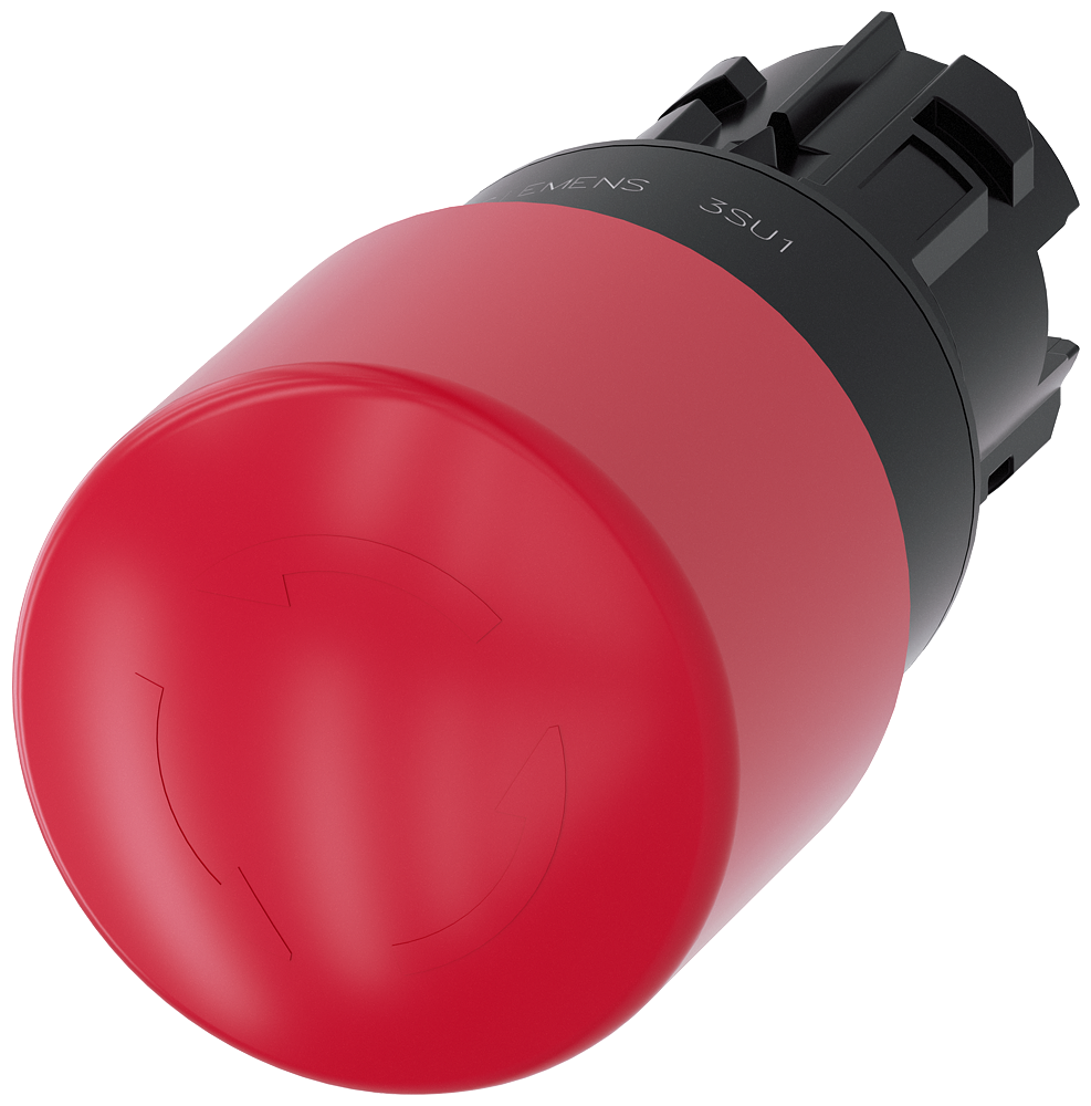 Pulsador Parada Emergencia Siemens 3SU1000-1GB20-0AA0 rojo 22 mm