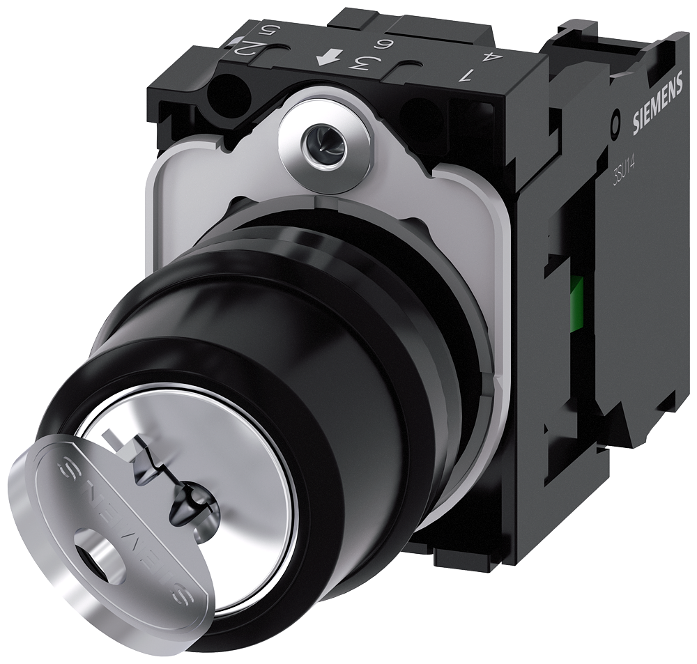 Interruptor de llave Siemens modelo 3SU1100-4BF11-1BA0