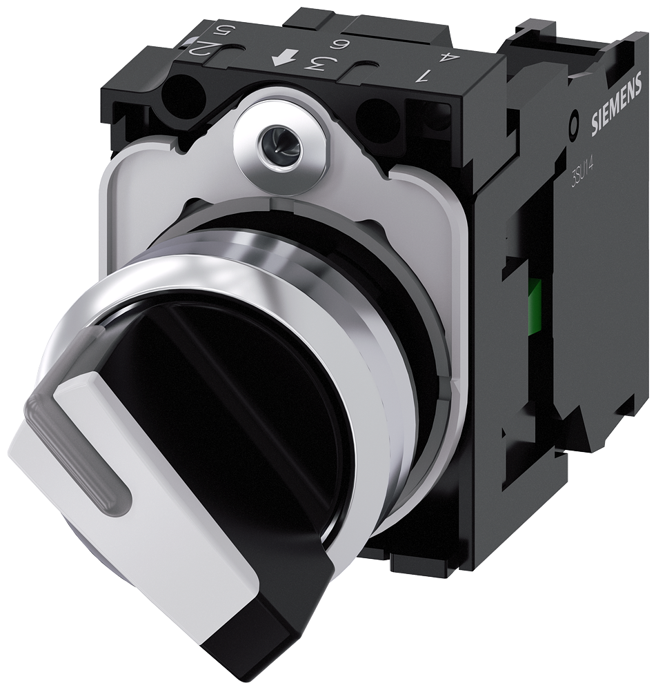 Control Industrial Siemens modelo 3SU1150-2BF60-1BA0 SIRIUS ACT Selector 2 Posiciones O-I Iluminable 22 Milímetros