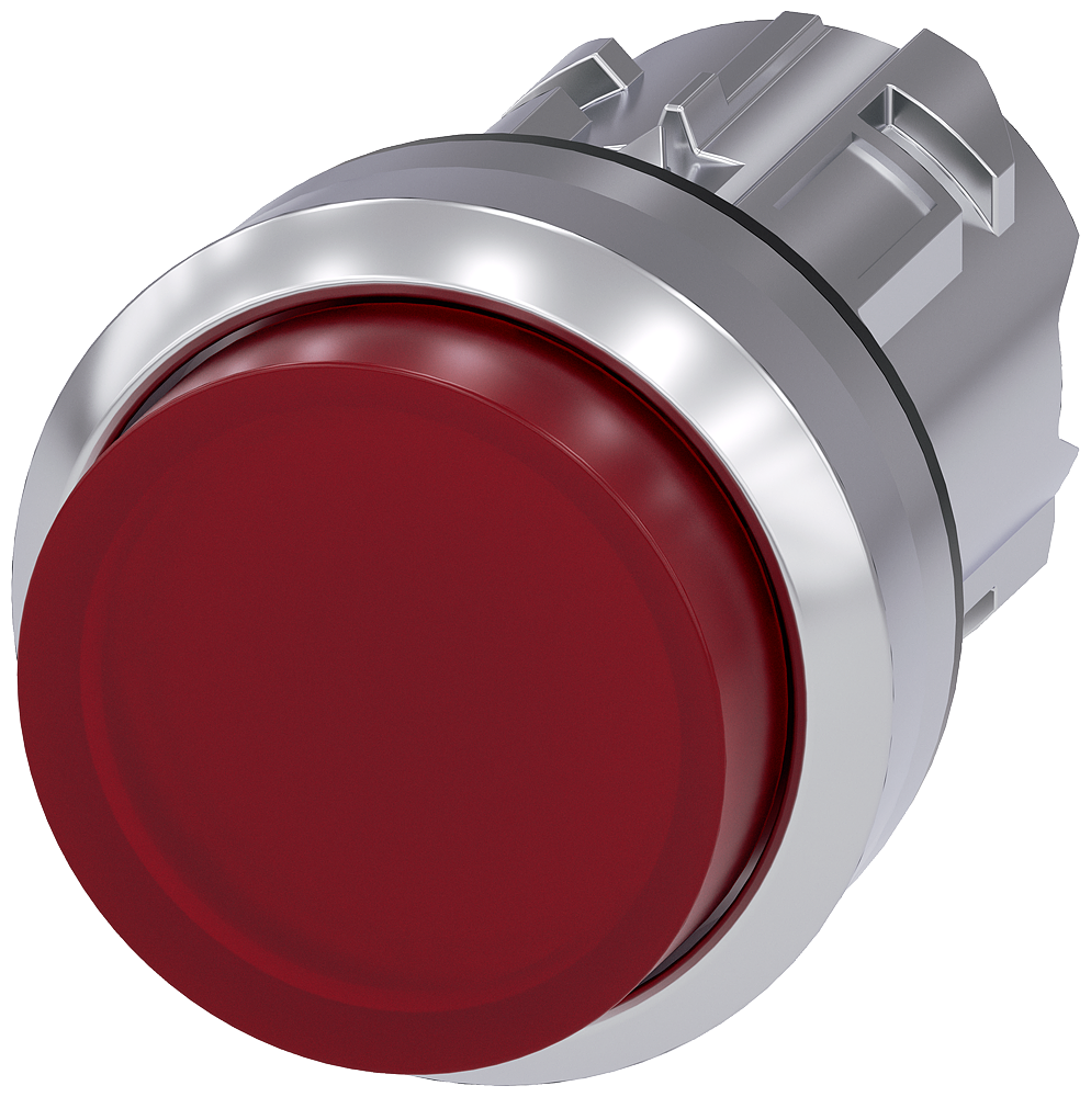 Pulsador Luminoso 22 mm LED Rojo Momentáneo Siemens 3SU1051-0BB20-0AA0