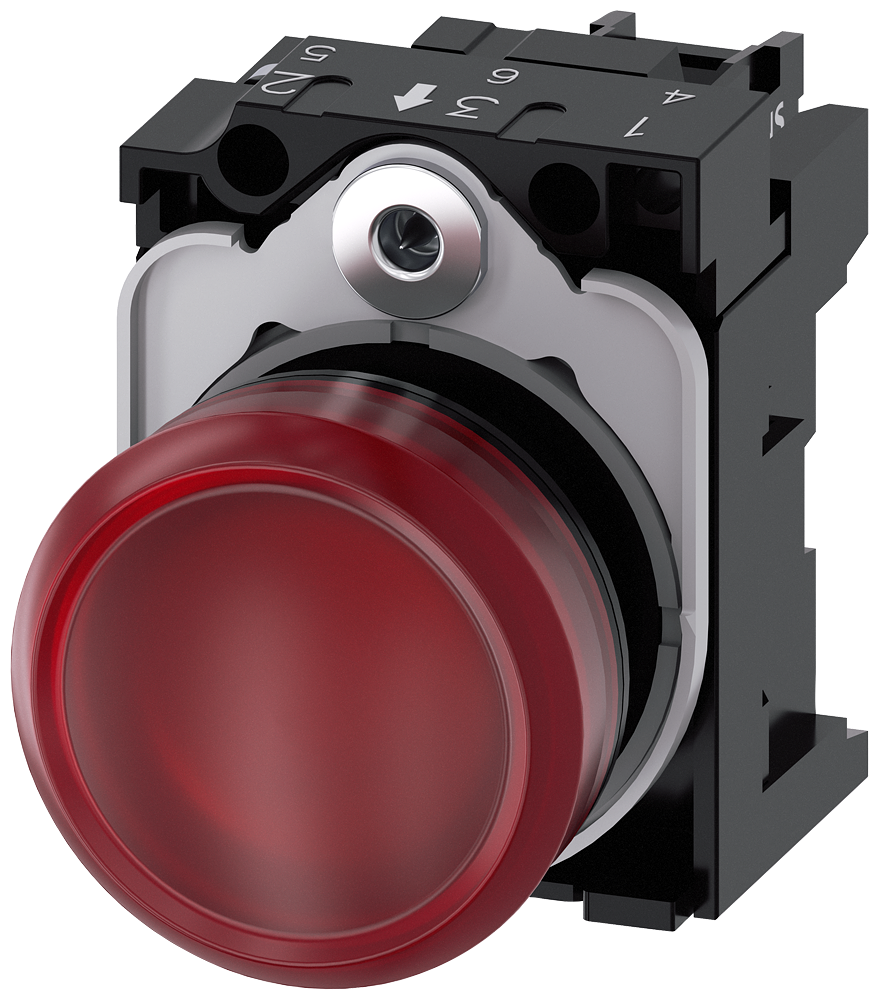 Lámpara de Señalización roja Siemens 3SU1106-6AA20-1AA0 vista del producto