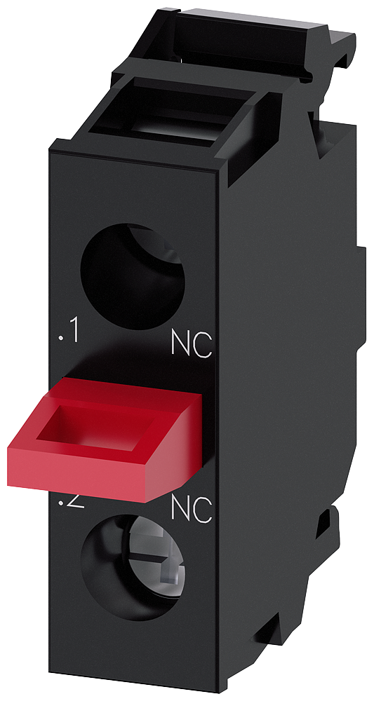 Control Industrial Siemens 3SU1400-2AA10-1CA0 módulo de contactos 1 NC negro con pulsador rojo