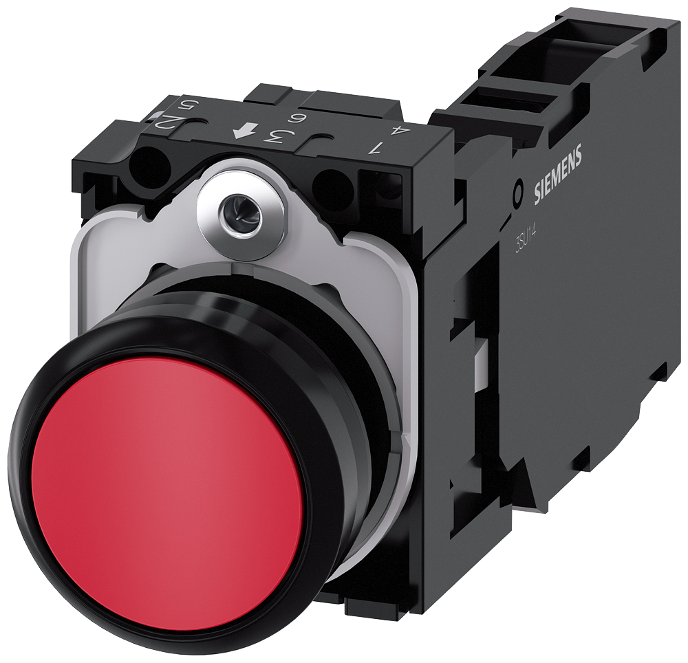 Pulsador Siemens 3SU1100-0AB20-1FA0 rojo 22 mm