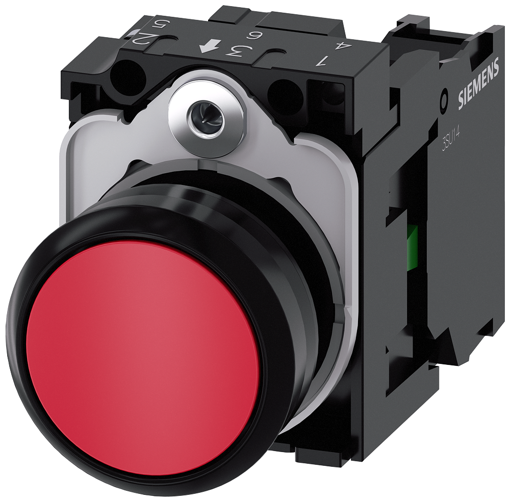 Pulsador de maniobra Rojo 22 mm Siemens 3SU1100-0AB20-1BA0