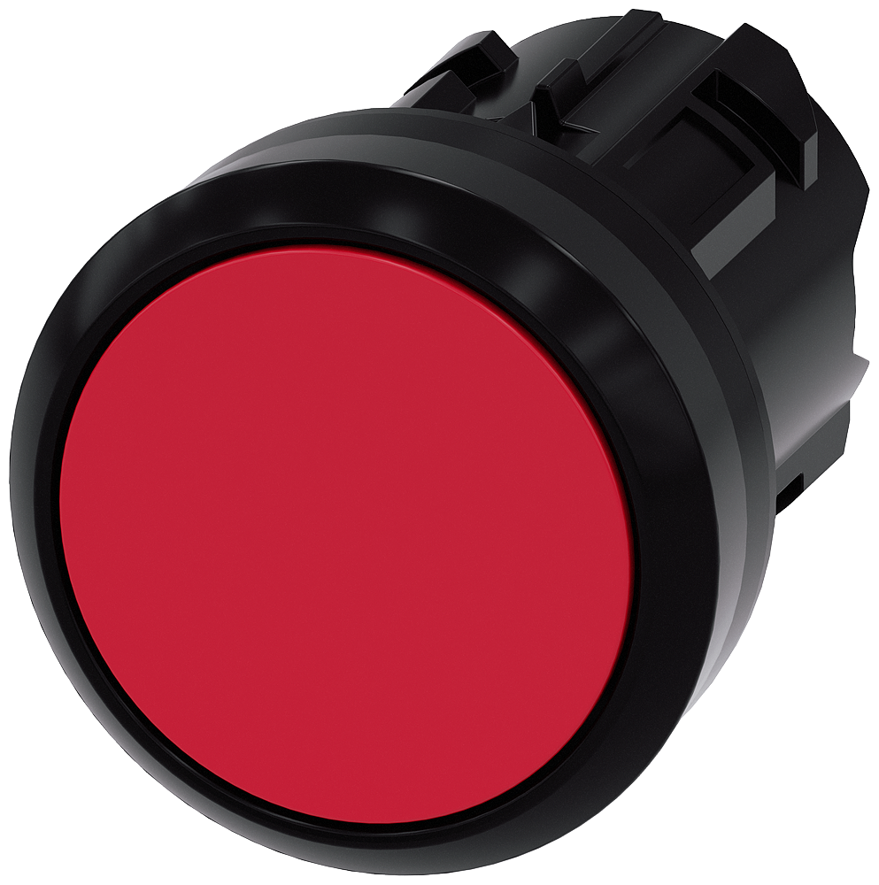 Pulsador industrial Siemens modelo 3SU1000-0AB20-0AA0 rojo