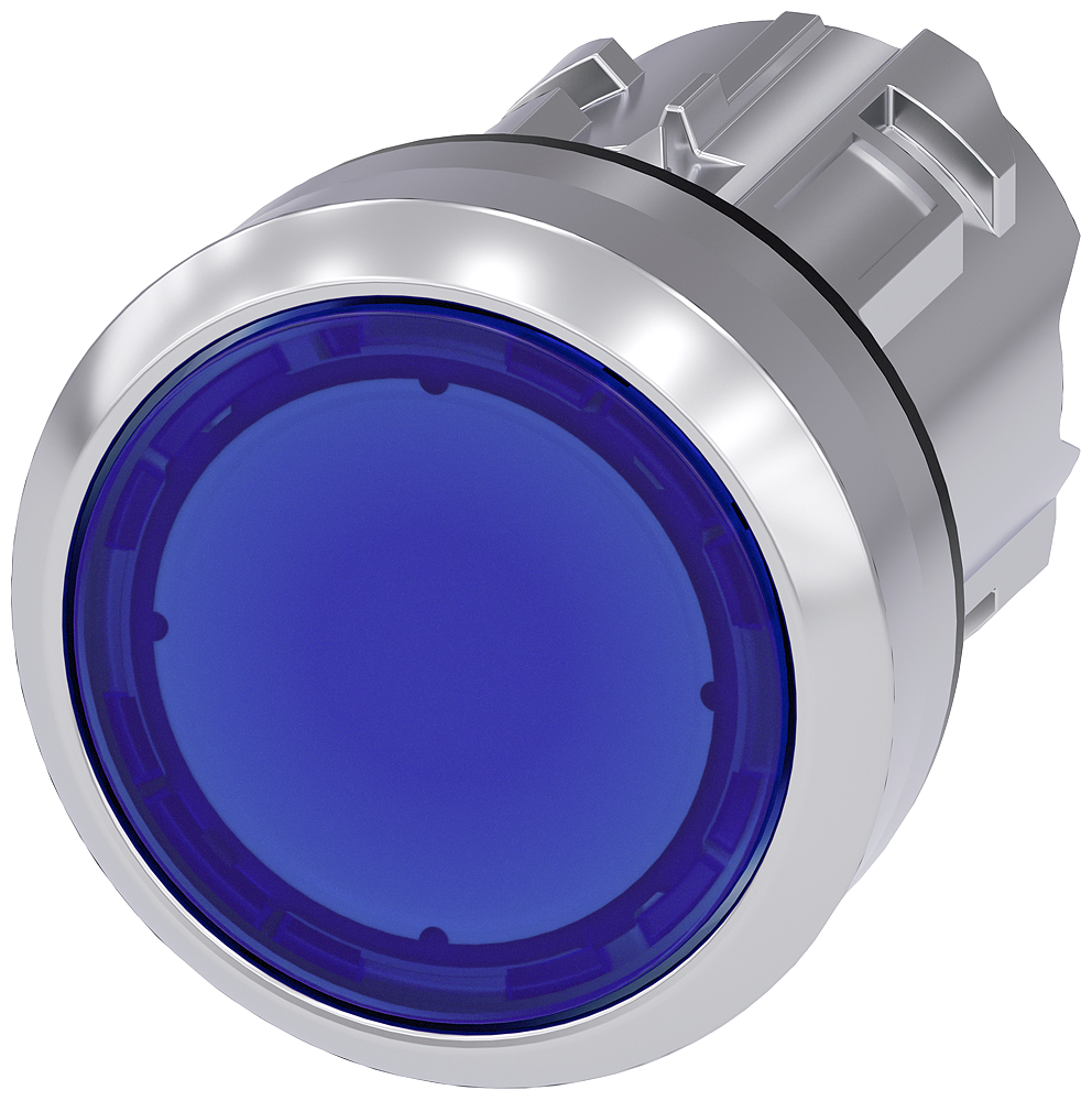Pulsador luminoso azul Siemens 3SU1051-0AB50-0AA0 vista del producto