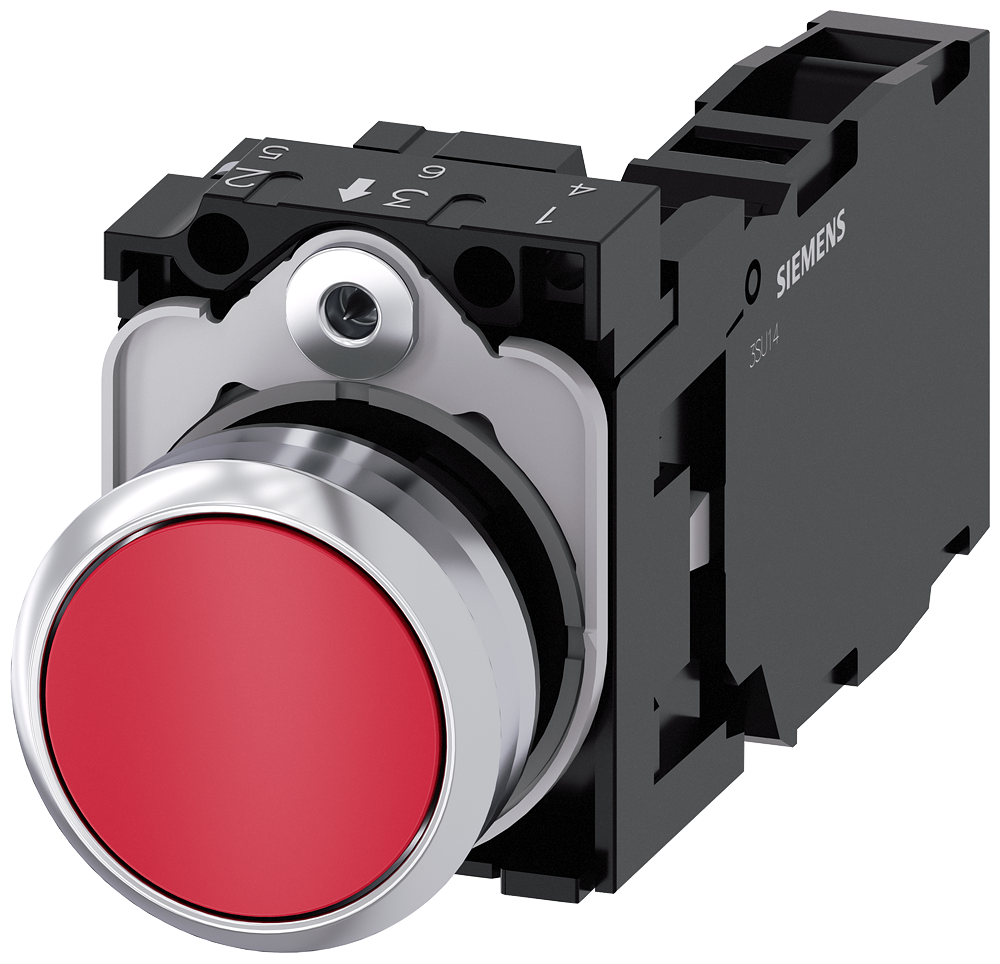 Pulsador momentáneo Siemens 3SU1150-0AB20-1FA0 rojo