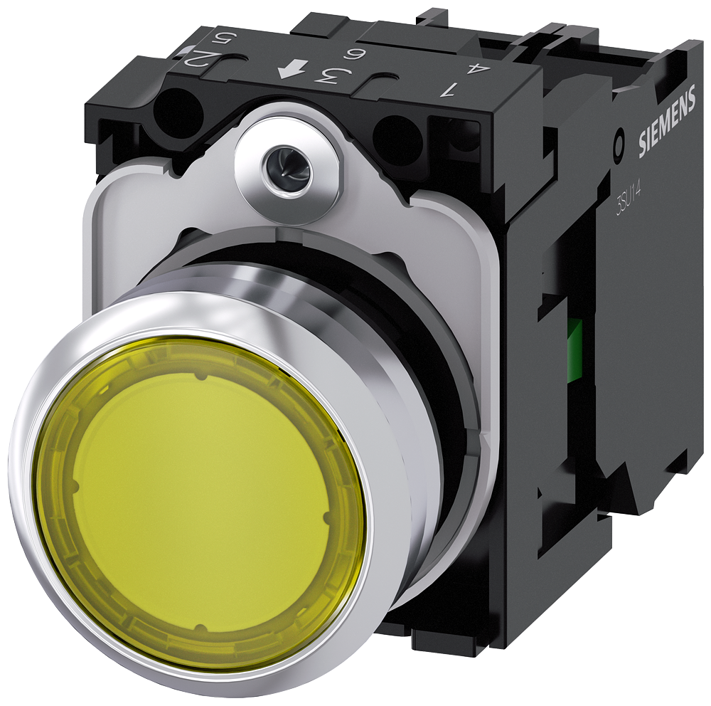 Pulsador luminoso Siemens 3SU1152-0AB30-1BA0 vista del producto