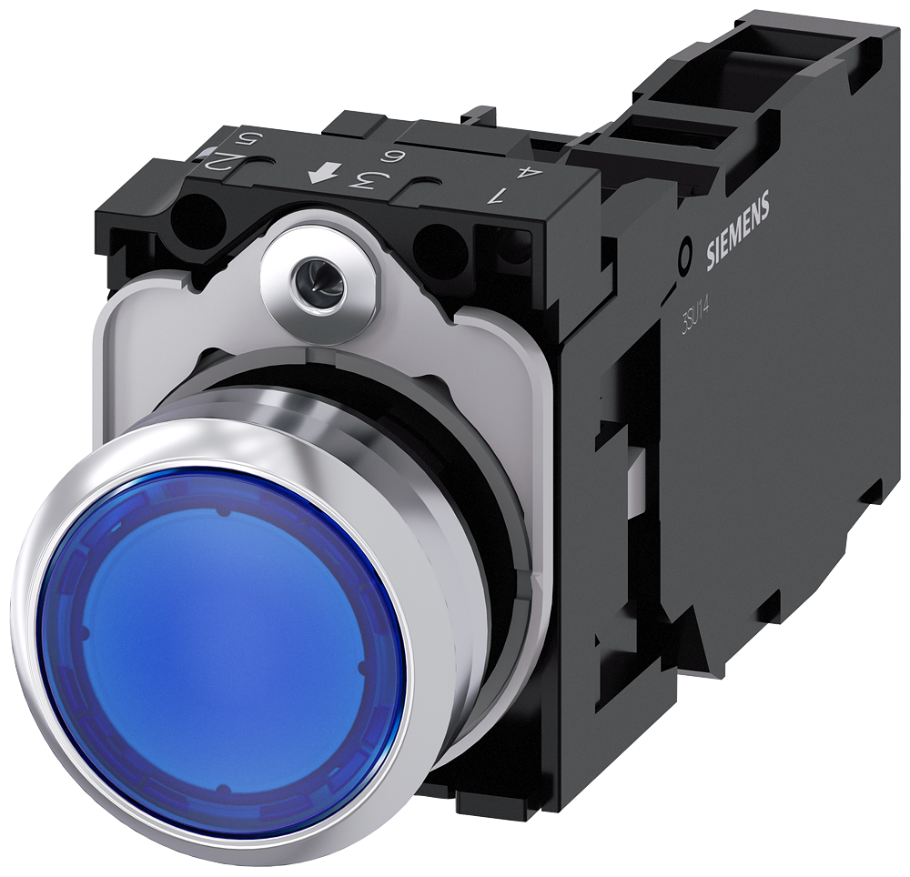 Pulsador luminoso 22 mm Siemens 3SU1152-0AB50-1FA0