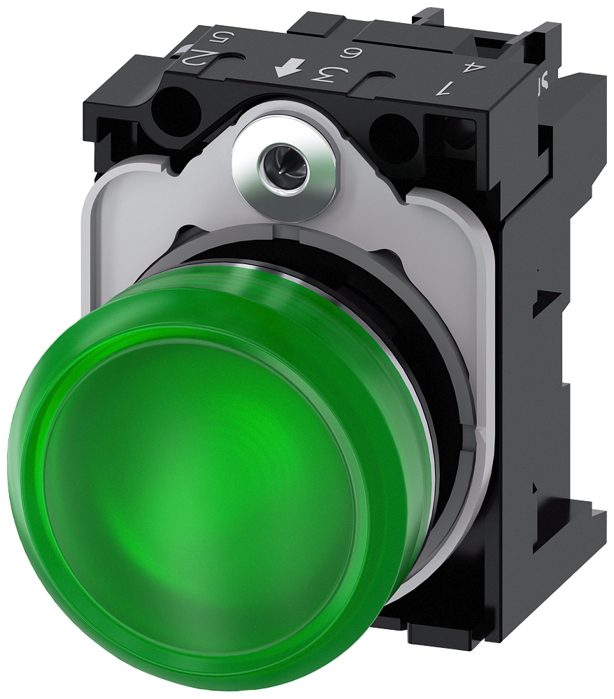Lámpara de Señalización LED Siemens 3SU1152-6AA40-1AA0 verde 24 V