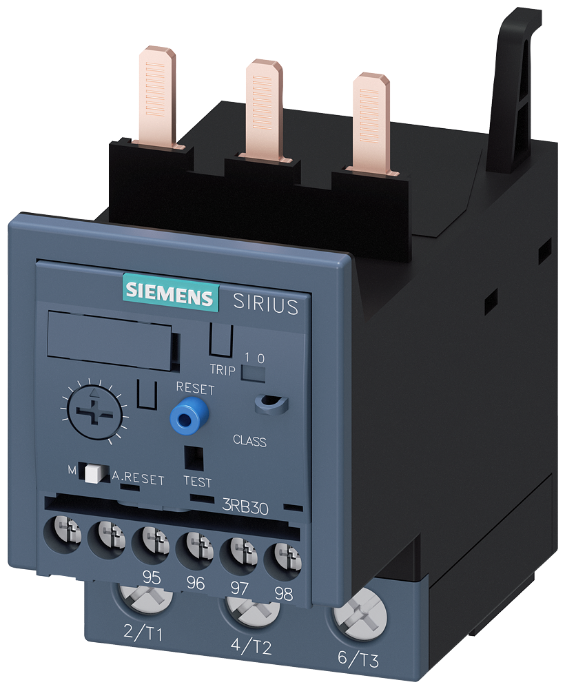 Relé de sobrecarga Siemens 3RB3036-1UB0 azul vista del producto