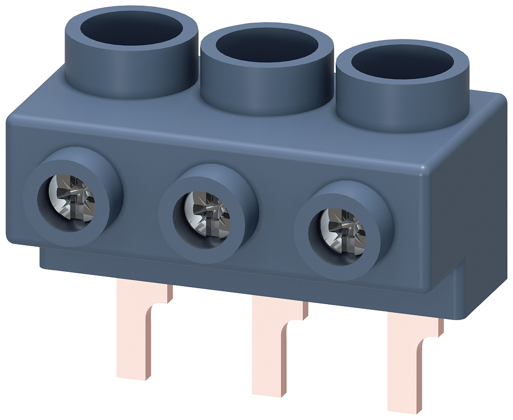 Bloque Terminales Modular Borne De Alimentación Trifásico azul Siemens 3RV1915-5A vista del producto