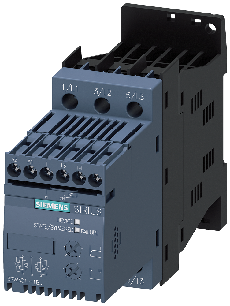 Control Industrial Siemens 3RW3017-1BB14 azul gris