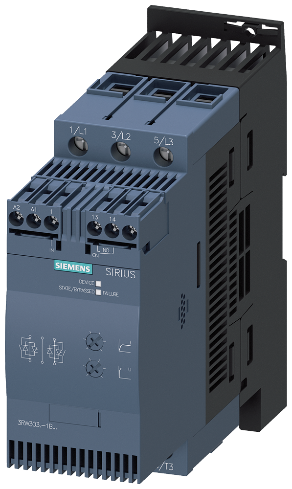 Arrancador suave Siemens 3RW3037-1BB04 azul
