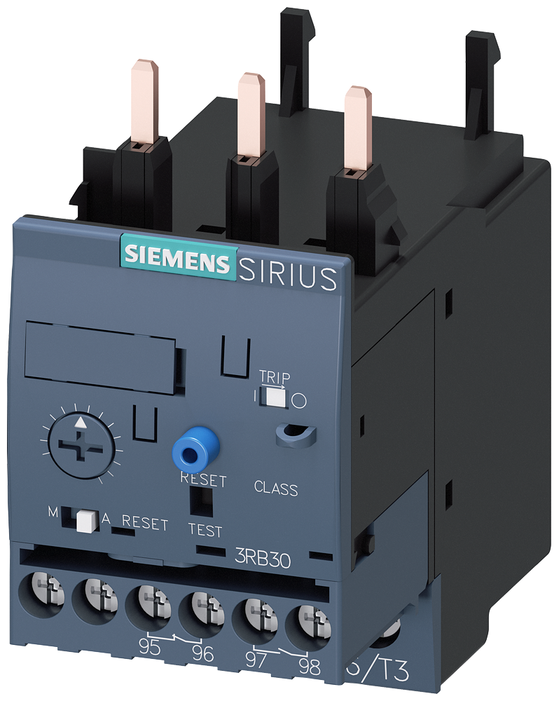 Relé de sobrecarga Siemens modelo 3RB3026-1QB0 vista del producto