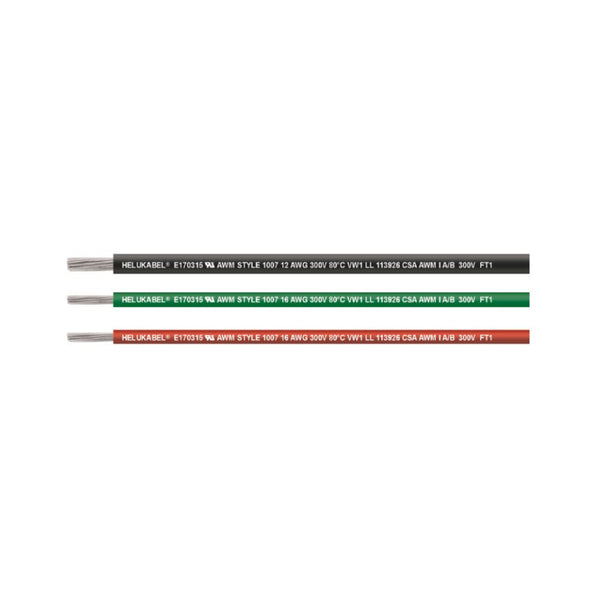 Cable unipolar de PVC UL Style 1007 negro 1 x 0,21 mm² Helukabel 62001