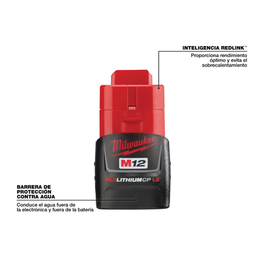 Juego de baterías compactas M12 REDLITHIUM 2pzs. Milwaukee 48-11-2411