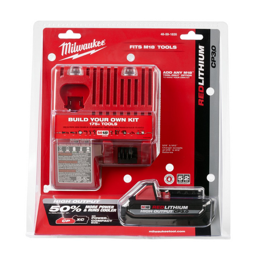 Kit básico Cargador/Batería M18™ REDLITHIUM™ HIGH OUTPUT™ CP3.0 Milwaukee 48-59-1835