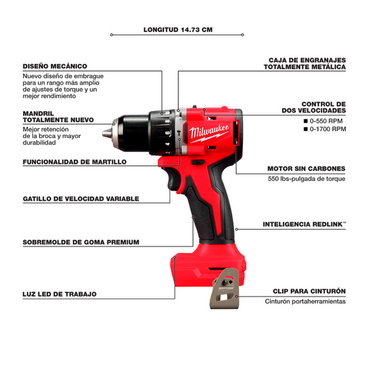 Rotomartillo y Llave De Impacto M18 Milwaukee 3610-22CT