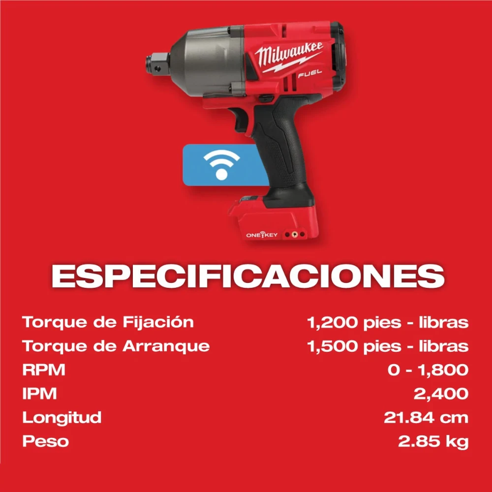 LLAVE DE IMPACTO DE 3/4 MILWAUKEE M18 FUEL ONE-KEY