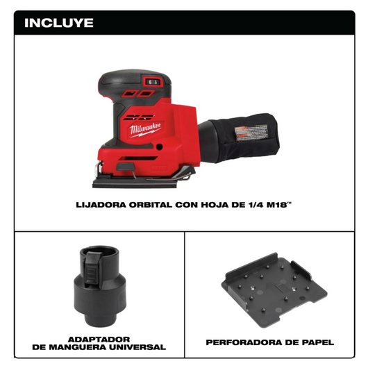 Lijadora orbital de 1/4 de hoja M18 Milwaukee 2649-20
