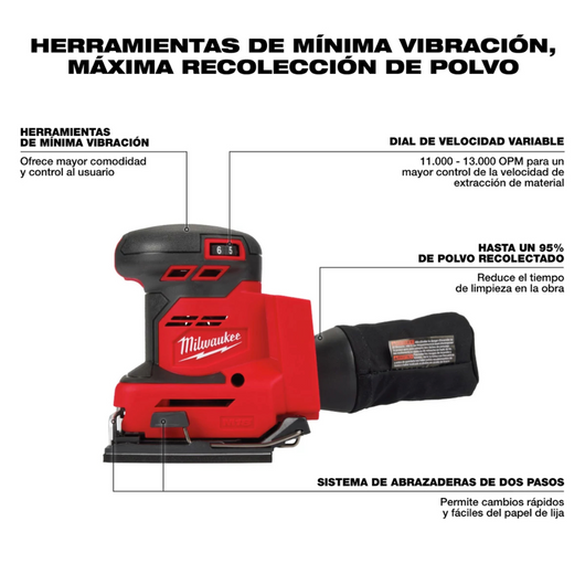 Lijadora orbital de 1/4 de hoja M18 Milwaukee 2649-20