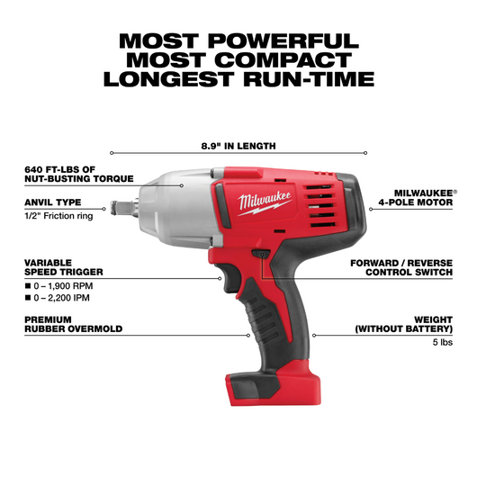 Llave de Impacto Inalambrica de 1/2 Milwaukee 2663-20