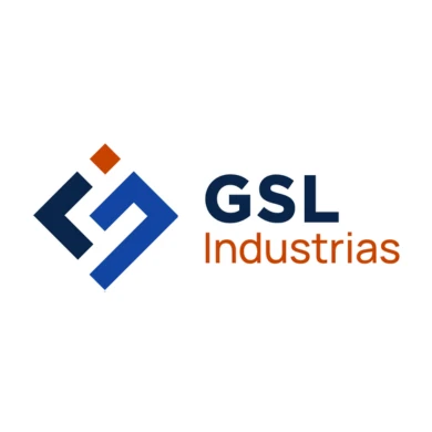 Logotipo GSL Industrias WD40PURZ, con diseño azul y naranja