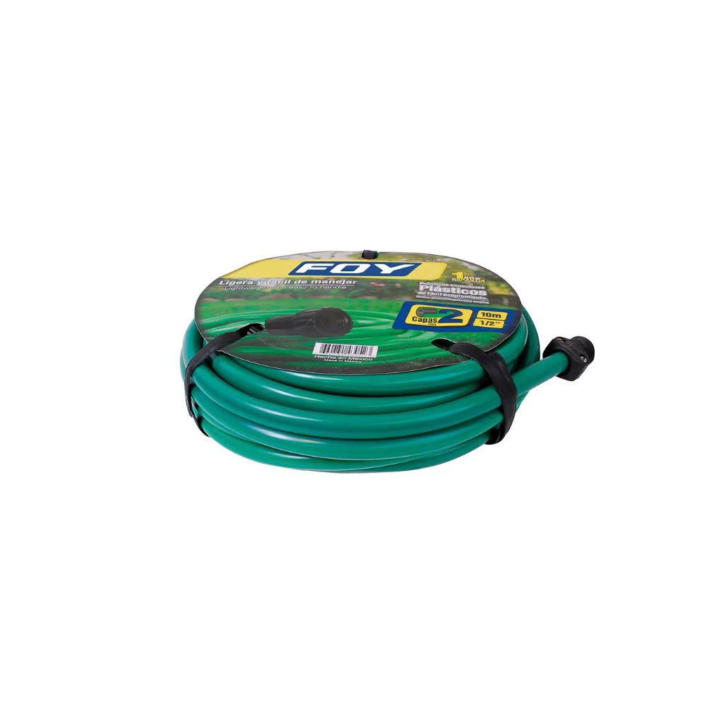Manguera para jardín lisa con conector plástico 1/2", 10 m Foy M12L10P