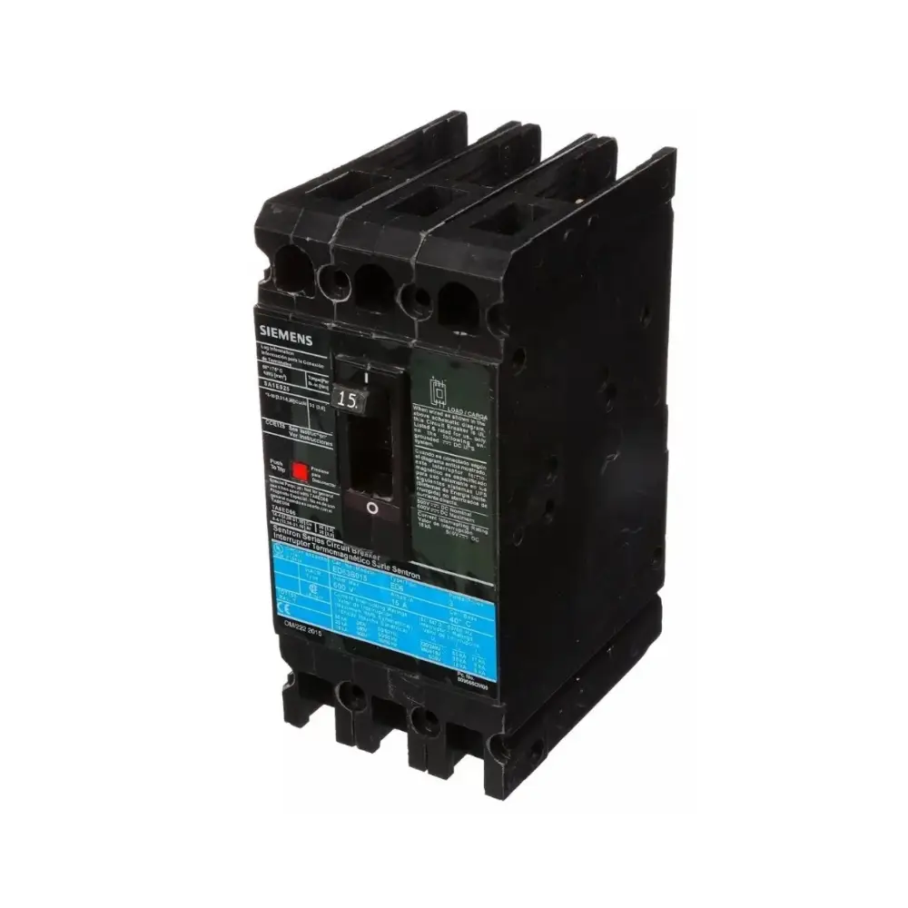 Disyuntor MCCB Siemens MXED63B015MX, caja moldeada, 25 kA, 480 V AC 3P