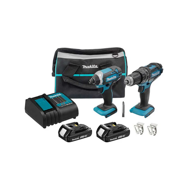 Rotomartillo Atornillador 18V + Baterías Makita DLX2131SY 
