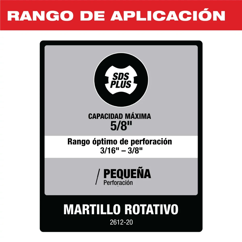 Martillo rotativo inalambrico de 5/8 Milwaukee 2612-20
