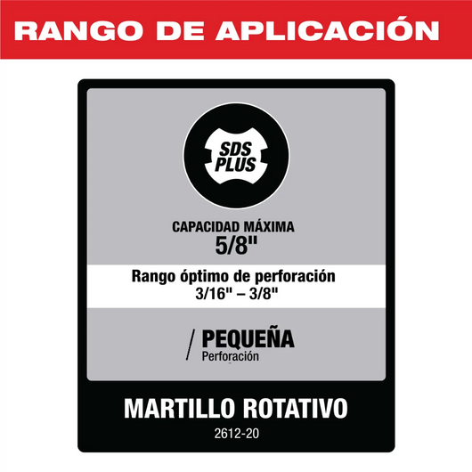Martillo rotativo inalambrico de 5/8 Milwaukee 2612-20