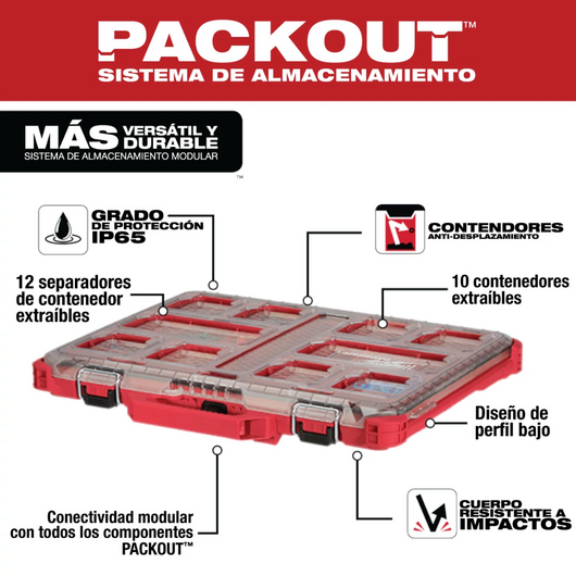 Organizador Slim PACKOUT Grande Milwaukee 48-22-8431