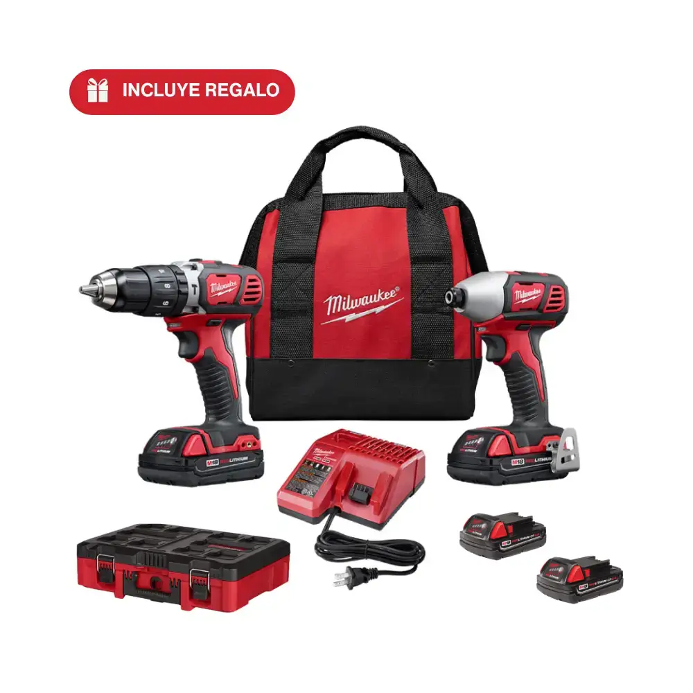 Combo rotomartillo y pistola de impacto Milwaukee P226-2697 con maletín y baterías