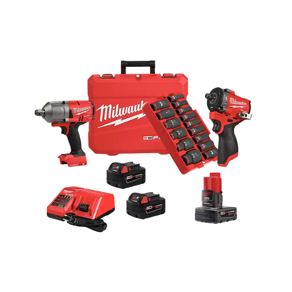 Kit Milwaukee Llave De Impacto Brushless 18V y 12V + Dados