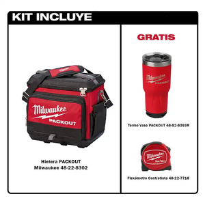 Kit Hielera Packout Milwaukee P326-8302 rojo y negro vista del producto