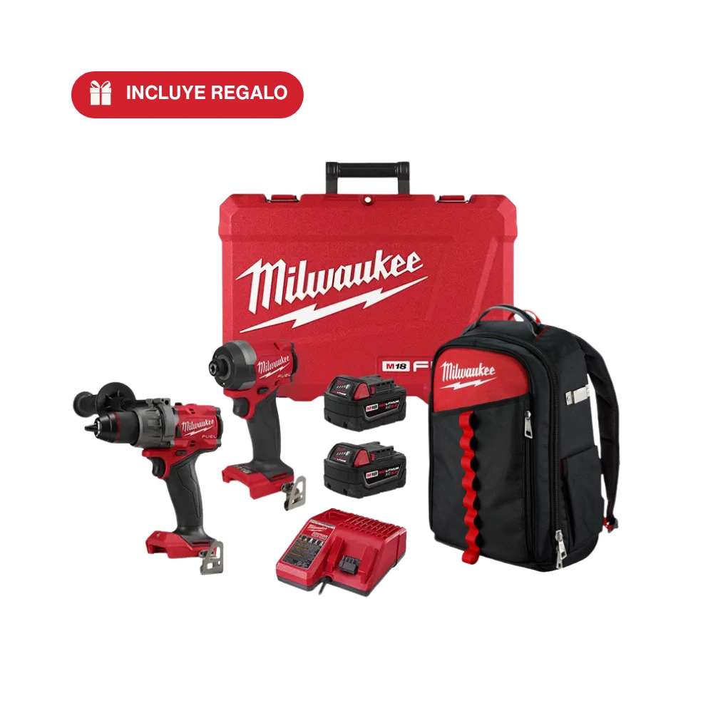 Combo Milwaukee Rotomartillo 1/2 + Atornillador de Impacto M18 + Mochila de Regalo P425-3697