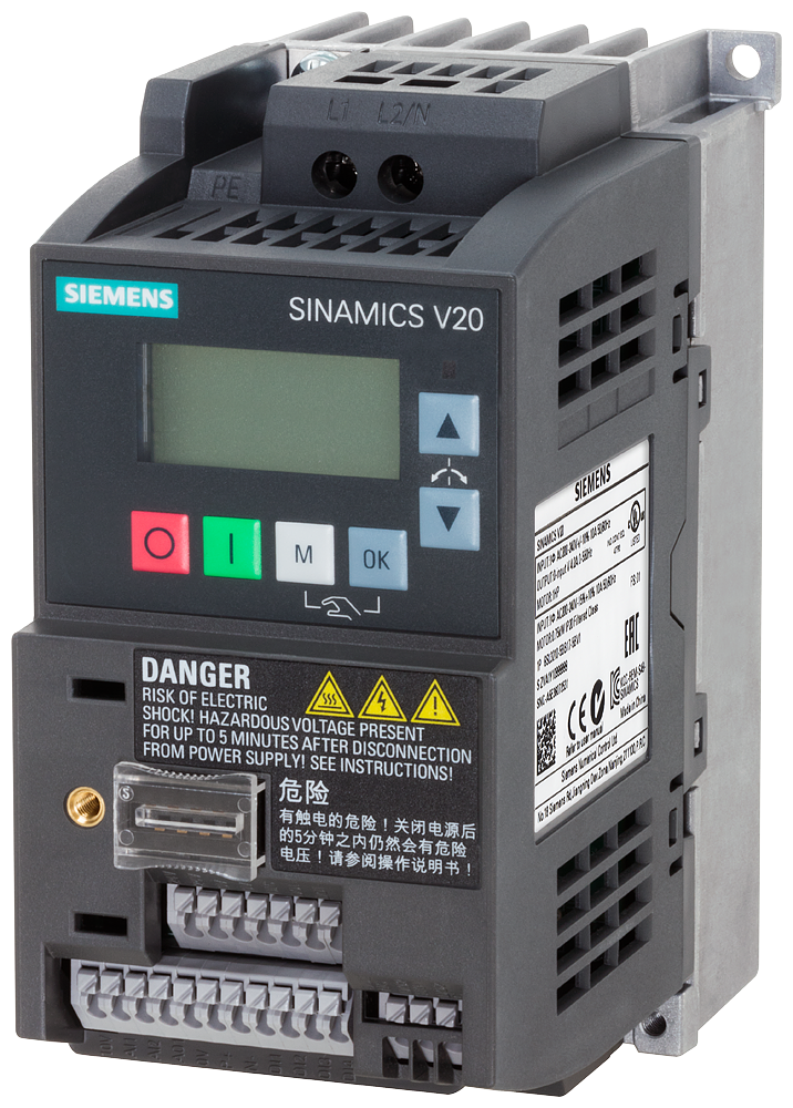 Variador de frecuencia Siemens 6SL3210-5BB17-5UV1 SINAMICS V20 200-240 V 1 AC