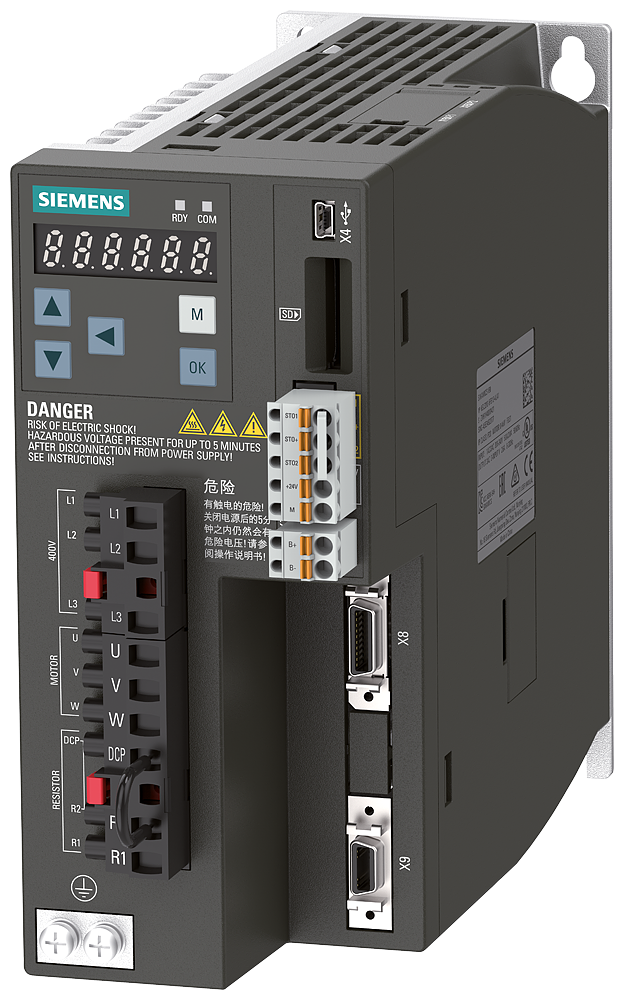 Siemens 6SL3210-5FE10-8UF0 SINAMICS V90 Profinet 380-480 V 0,75 kW IP20 Control De Motores Y Automatización Industrial