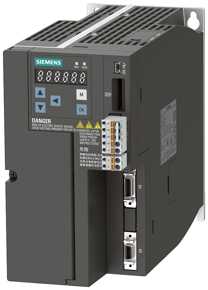 Siemens 6SL3210-5FE11-5UF0 SINAMICS V90 Variador PROFINET 380-480 V 1.5 kW IP20 Automatización Industrial